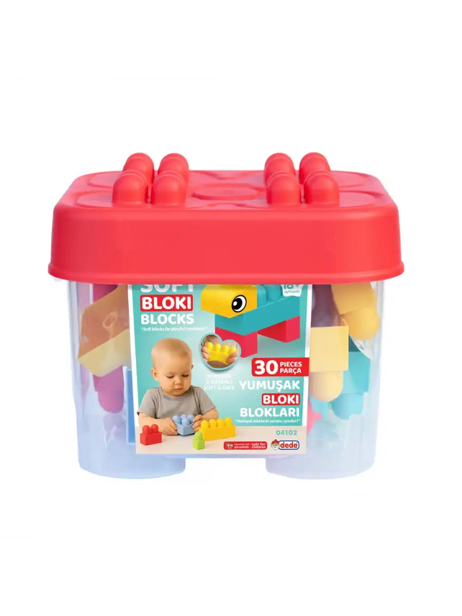 Yumuşak Bloki Blokları Kova 30 Parça - Büyük Yumuşak Bloklar - Büyük Soft Lego Oyuncakları