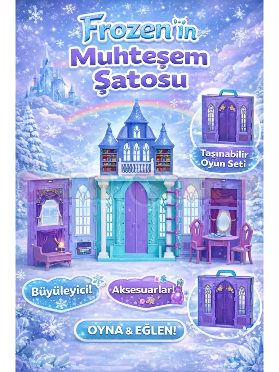 Frozennin Muhteşem Şatosu - Ev Oyuncak - Frozen Tatil Ev Seti - Frozen Ev Seti - Karlar Ülkesi Şatosu - Şato Ev Oyuncak Frozen Şato Seti