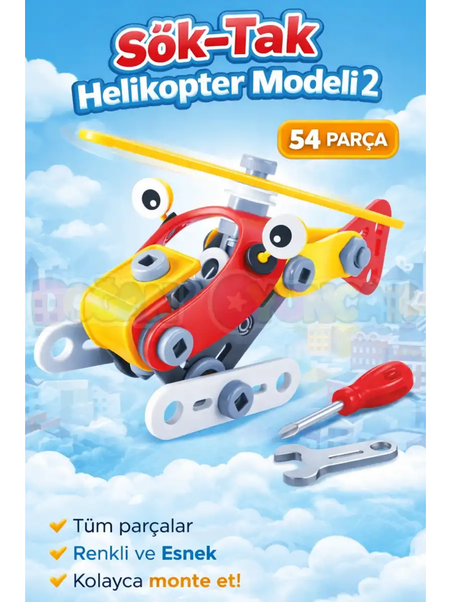Hanye Sök-Tak Helikopter Modeli 2 - Oyuncak Söktak Helikopter Modeli - Lego Setleri