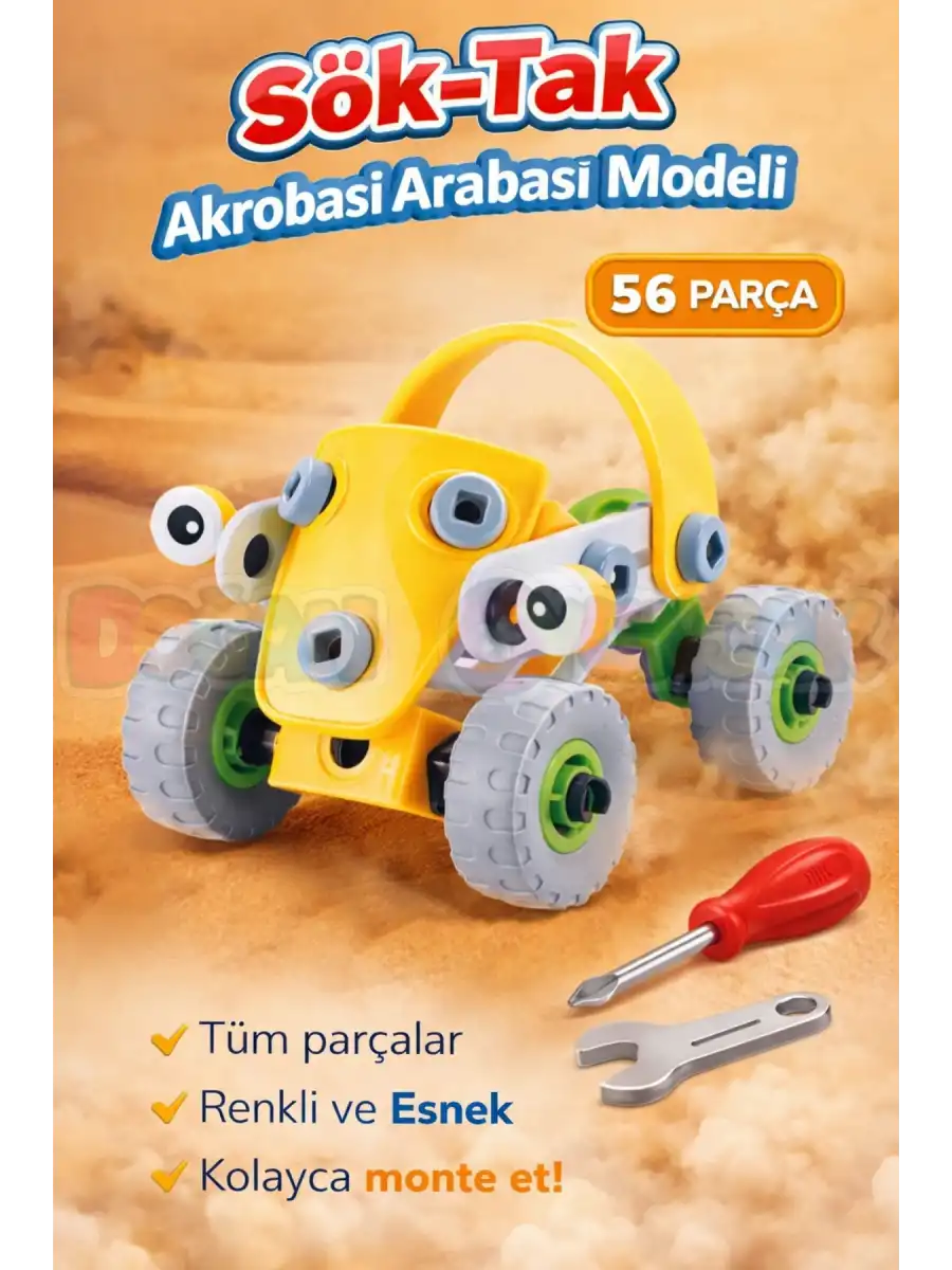 Hanye Sök-Tak Akrobasi Arabası Modeli - Oyuncak Söktak Araba Modeli - Lego Setleri