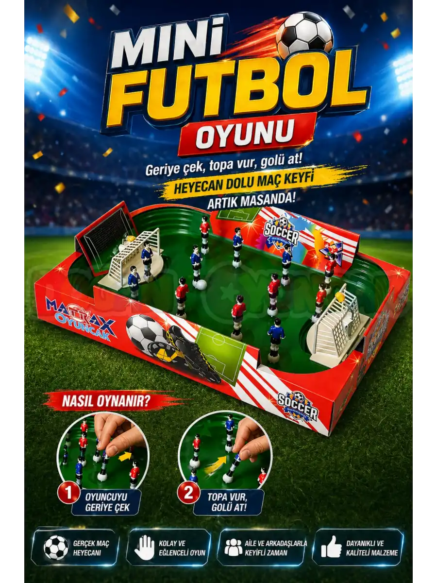 Mini Futbol Oyunu - Futbol Maçı Oyuncak - Futbol Oyuncakları - Top Oyuncak Langırt Setleri - Langırt Oyuncakları - Masa Oyunu