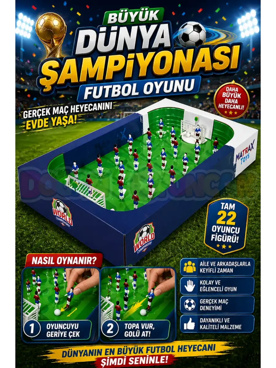 Büyük Dünya Şampiyonası Futbol Oyunu - Futbol Maçı Oyuncak - Futbol Oyuncakları - Top Oyuncak Langırt Setleri - Langırt Oyuncakları - Masa Oyunu