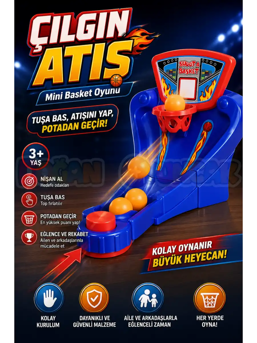 Çılgın Atış Oyunu - Mini Basket Oyunu - Basket Atma Oyunu Basketbol Maçı - Basketbol Oyuncak - Basket Oyunu