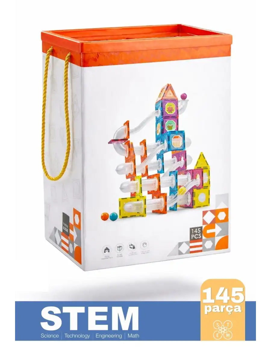 Orijinal Magnetic Tiles 145 Parça Manyetik Lego - Magnetic Magical Magnet - Mıknatıslı Lego