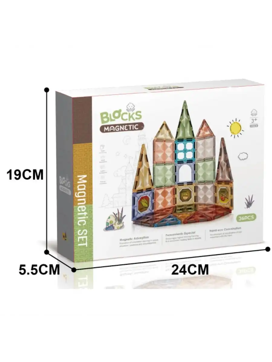 Orijinal Magnetic Tiles Star Diamond 36 Parça Manyetik Lego - Magnetic Magical Magnet - Mıknatıslı Lego