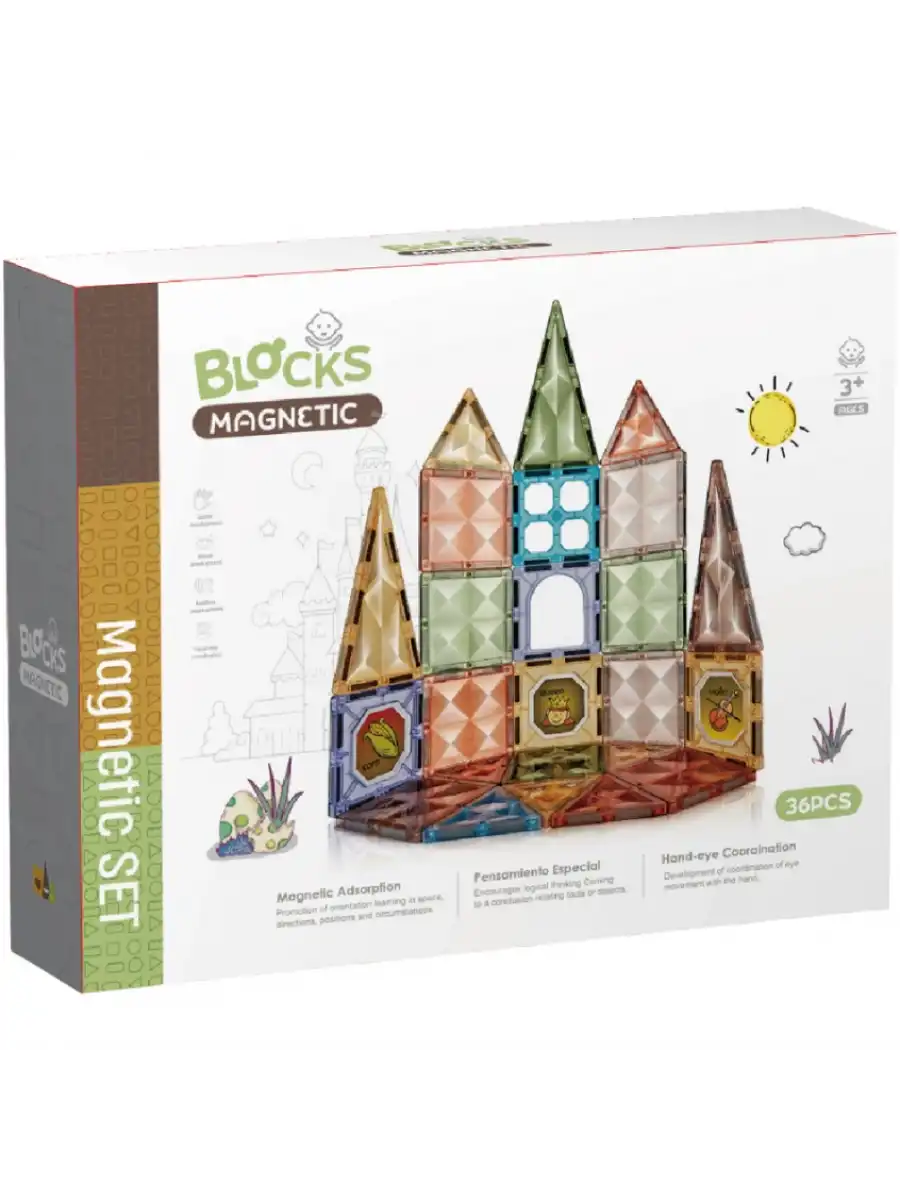 Orijinal Magnetic Tiles Star Diamond 36 Parça Manyetik Lego - Magnetic Magical Magnet - Mıknatıslı Lego