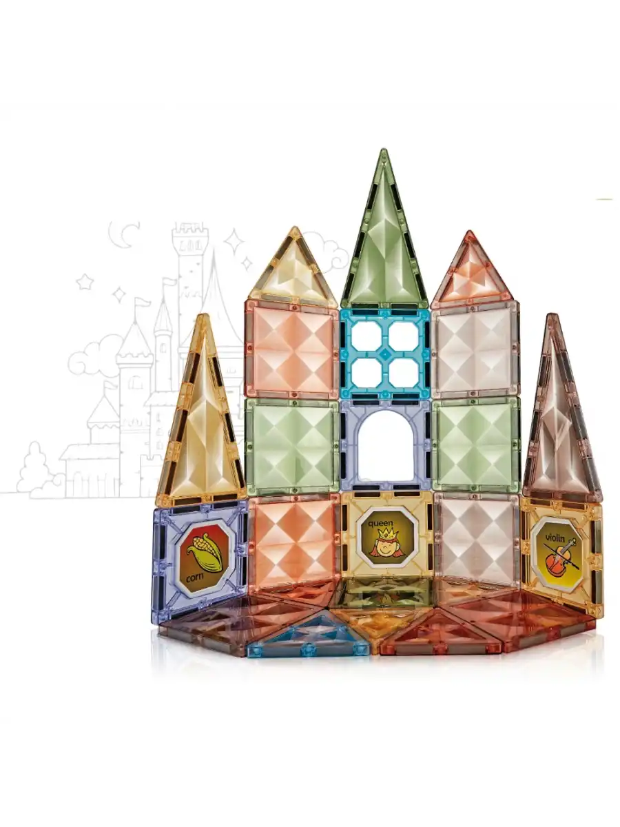 Orijinal Magnetic Tiles Star Diamond 36 Parça Manyetik Lego - Magnetic Magical Magnet - Mıknatıslı Lego
