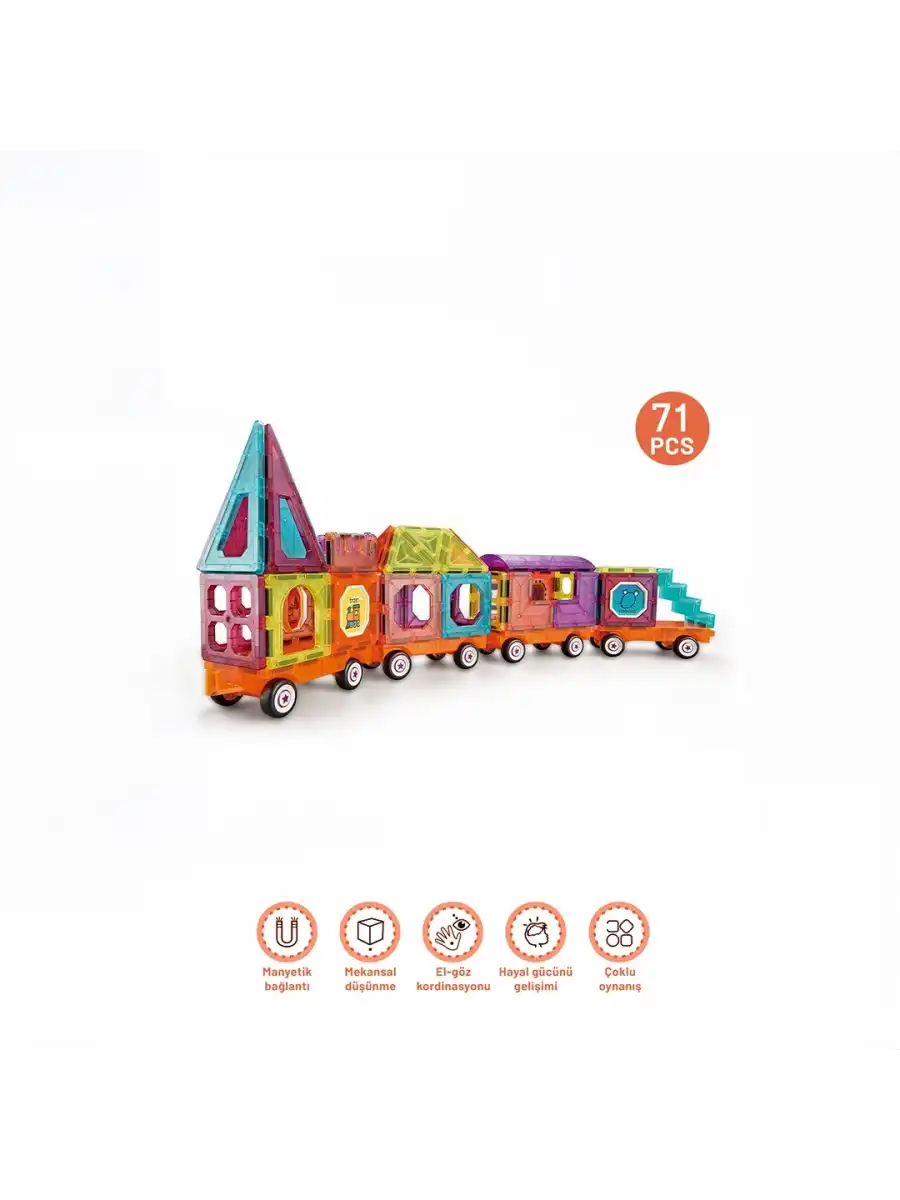 Orijinal Magnetic DIY 71 Parça Manyetik Lego - Magnetic Magical Magnet - Mıknatıslı Lego