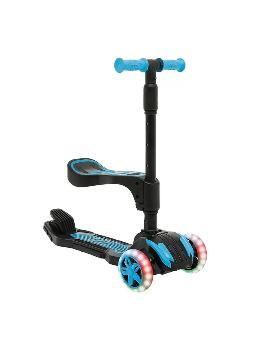 Cool Wheels Oturaklı Mavi Combo Işıklı 3 Tekerlekli Katlanabilir Scooter - CoolWheels Scooter - Çocuk Scooter
