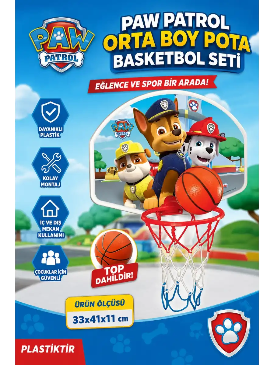 Paw Patrol Orta Boy Pota Basketbol Seti - Spor Oyuncakları - Basket Seti