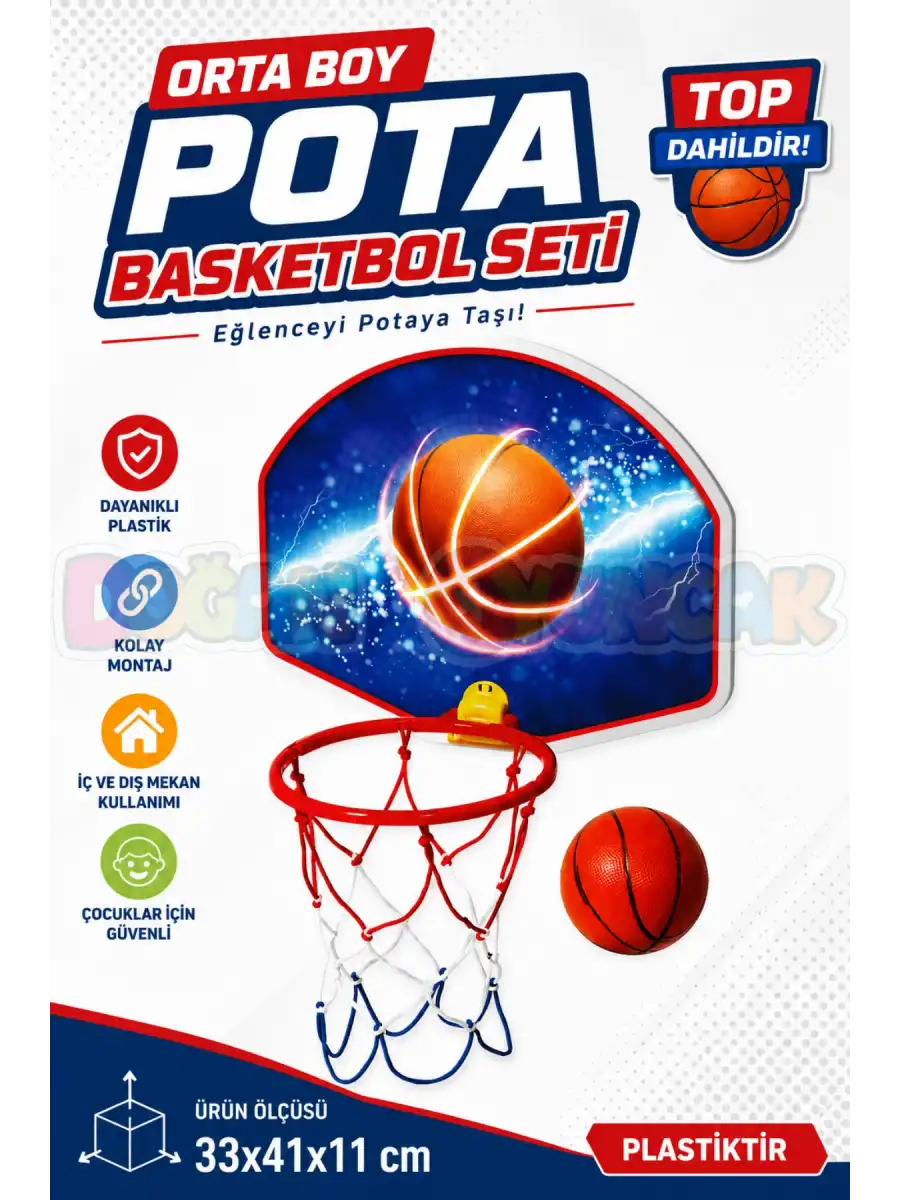 Orta Boy Pota Basketbol Seti - Spor Oyuncakları - Basketbol Oyuncakları - Basket Seti