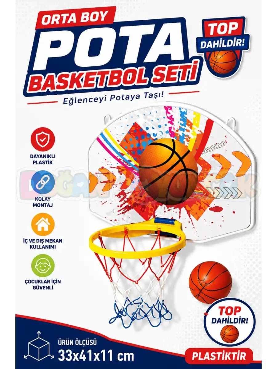 Büyük Boy Pota Basketbol Seti - Spor Oyuncakları - Basketbol Oyuncakları - Basket Seti