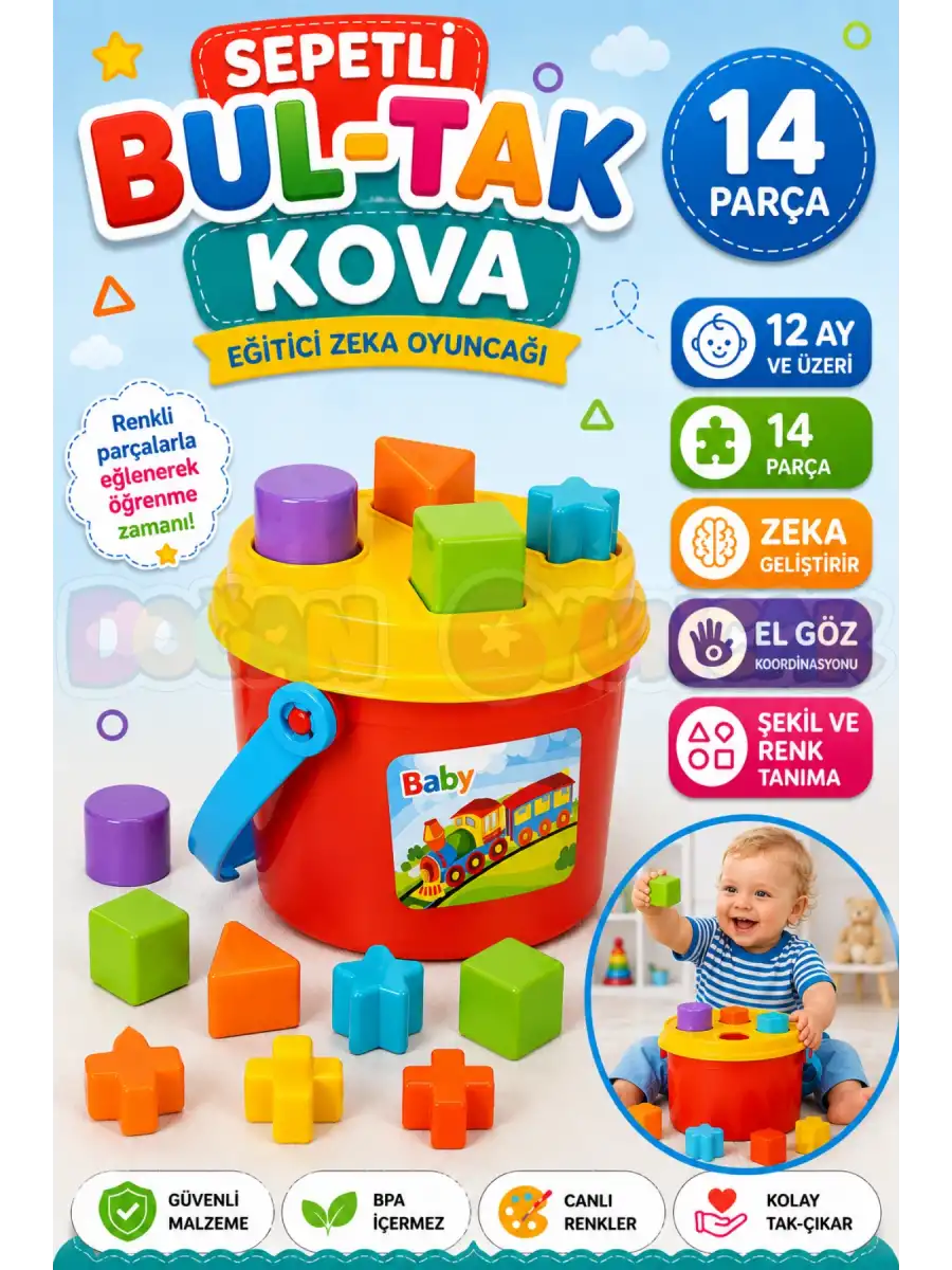 Bul-Tak Kova - Bultak Lego - Bebek Oyuncağı - Şekil Takmaca