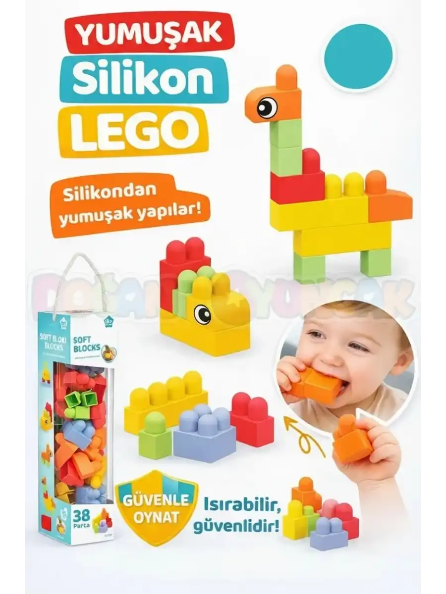 Yumuşak Bloki Blokları 38 Parça - Büyük Yumuşak Bloklar - Büyük Soft Lego Oyuncakları