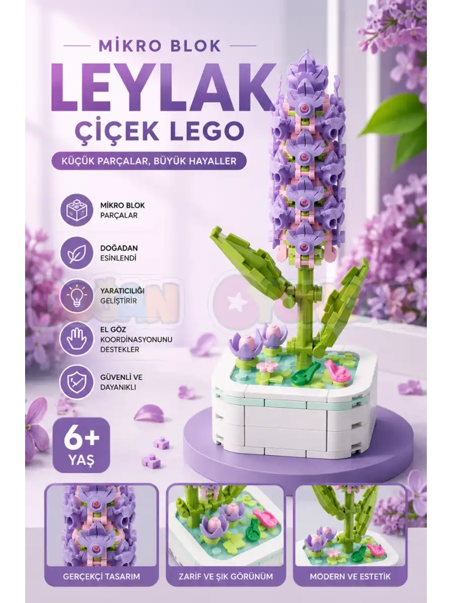 Mikro Blok Leylak Çiçek Lego - Lego Setleri Mini Lego - Çiçek Lego - Blossom Çiçek Lego