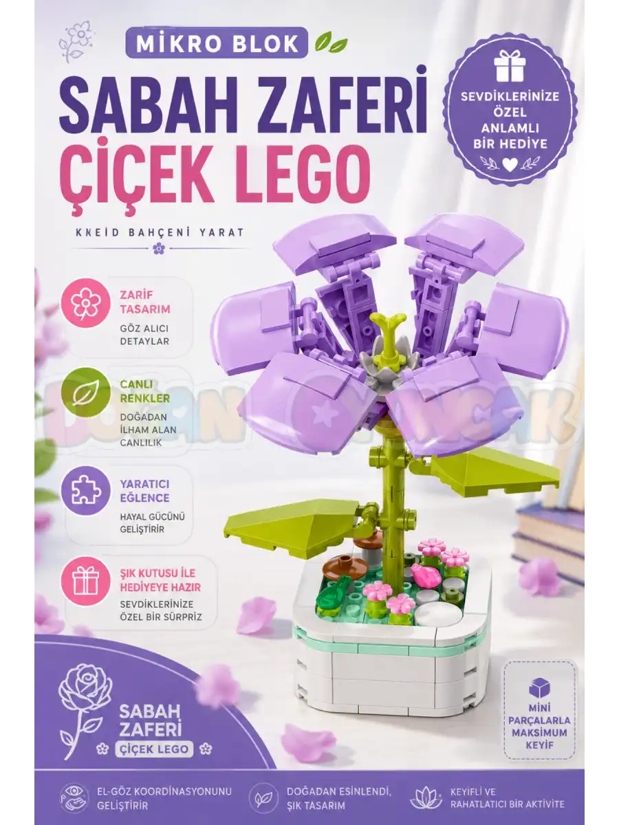 Mikro Blok Sabah Zaferi Çiçek Lego - Lego Setleri Mini Lego - Çiçek Lego - Blossom Çiçek Lego
