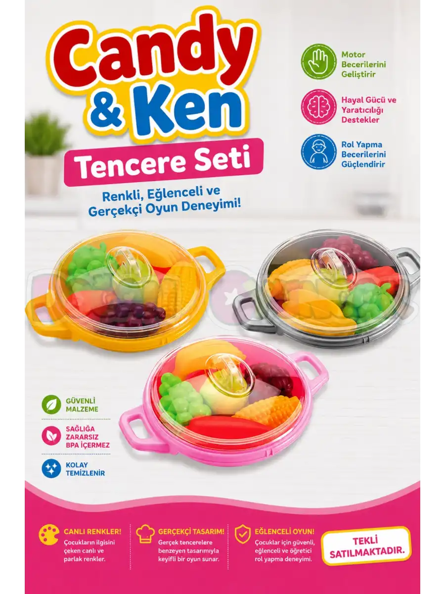 Candy & Ken Tencere Seti - Mutfak Setleri - Ev Oyuncak Setleri - Mutfak Gereçleri