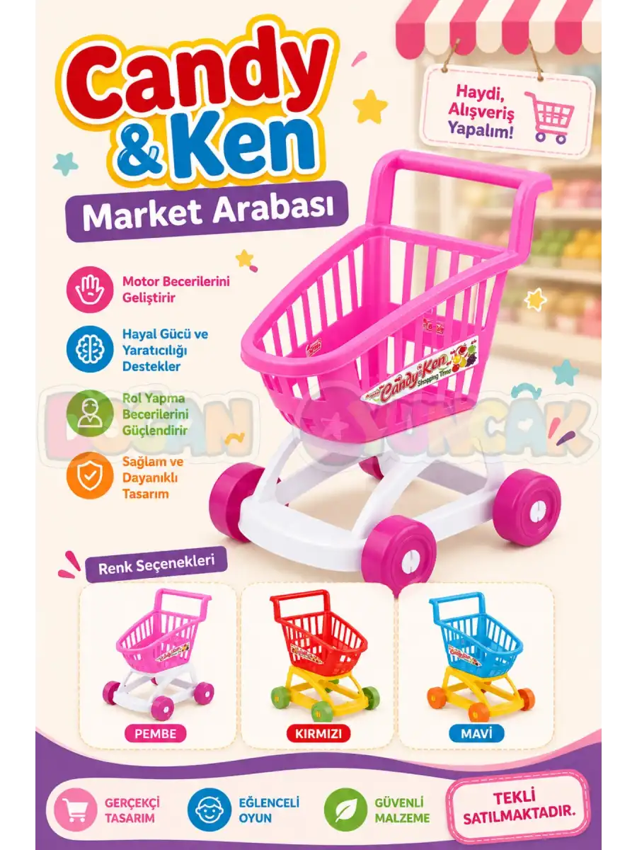 Candy & Ken Market Arabası - Mutfak Setleri - Ev Oyuncak Setleri