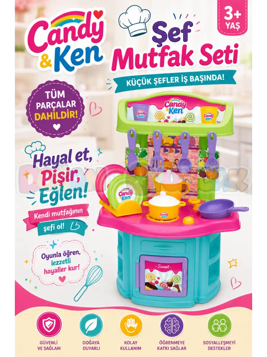 Candy & Ken Şef Mutfak Set - Mutfak Setleri - Ev Oyuncak Setleri