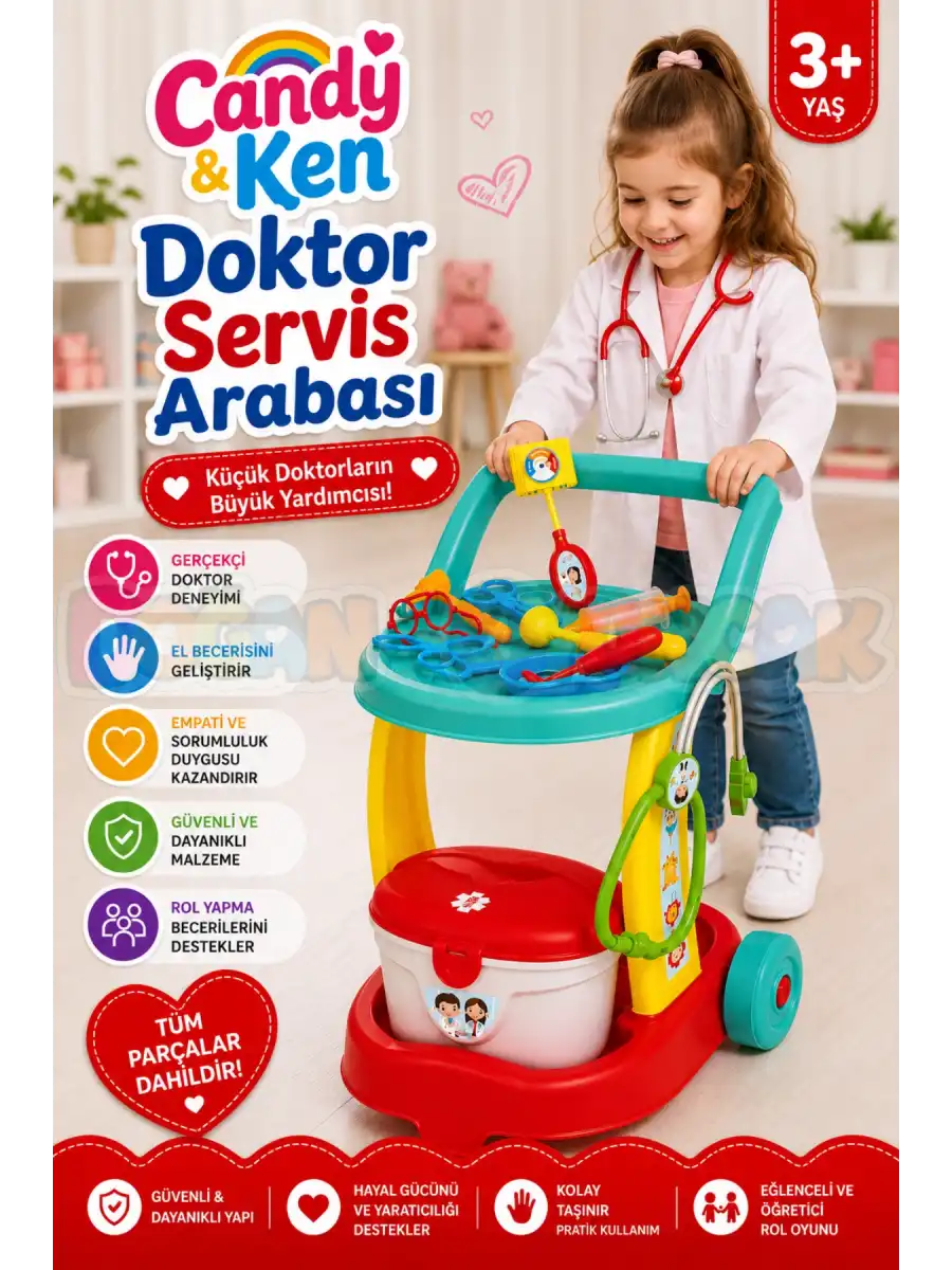 Candy & Ken Doktor Servis Arabası - Doktor Setleri - Doktor Oyuncak Seti
