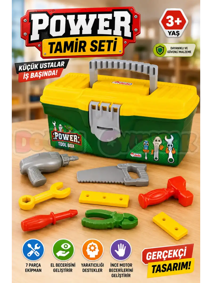 Power Alet Çantası - Oyuncak Tamir Setleri - Tamir Aletleri - Alet Seti - Vidalama Seti