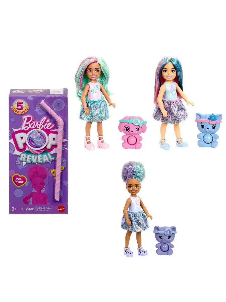 Barbie Chelsea Pop Reveal Atıştırmalık Serisi JFY01 - Barbie Oyuncak Barbie Chelsea Bebek