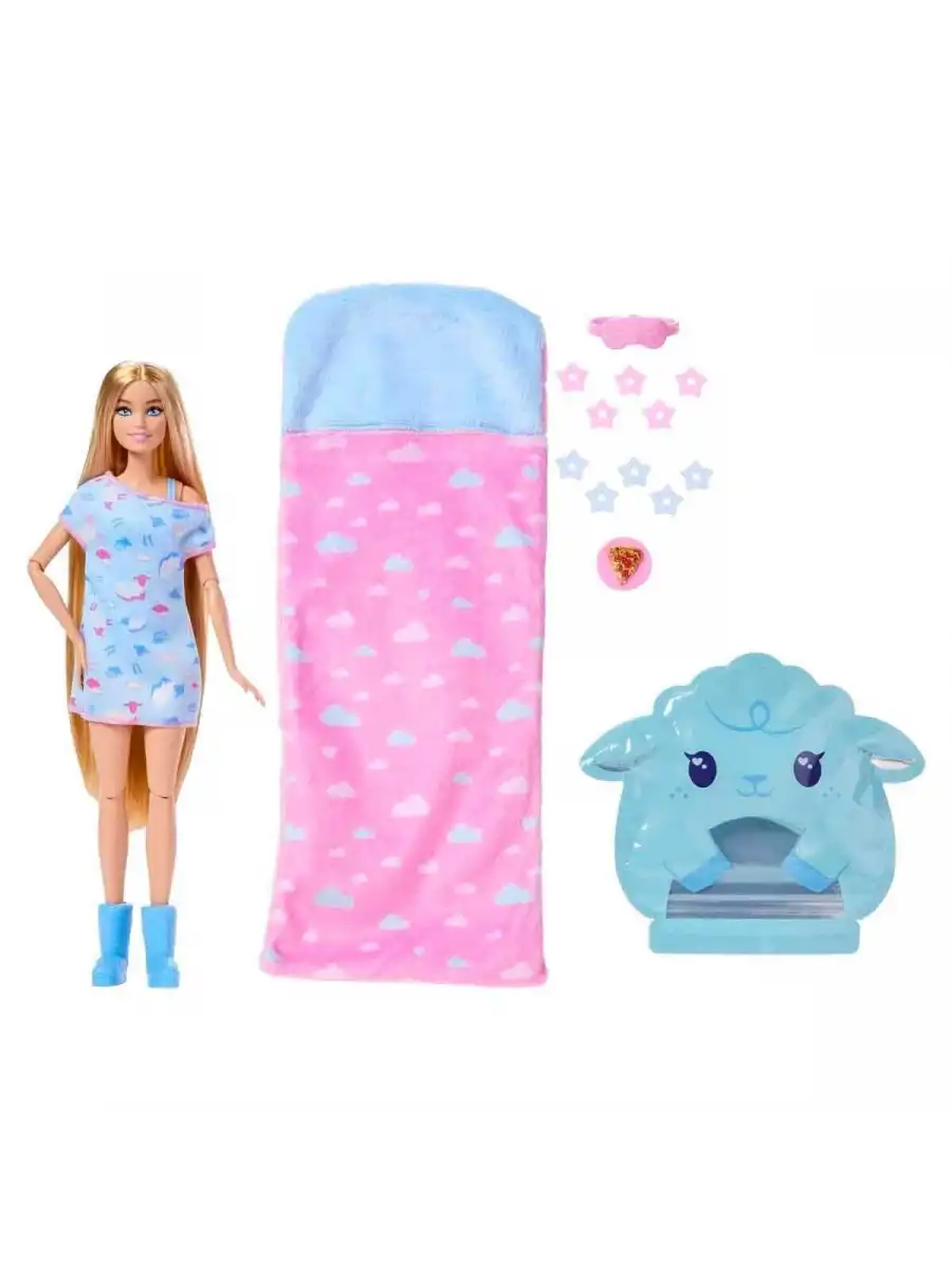 Barbie Sleepover Reveal - Mavi Pijamalı JMR88 - Barbie Oyuncak Barbie Bebek
