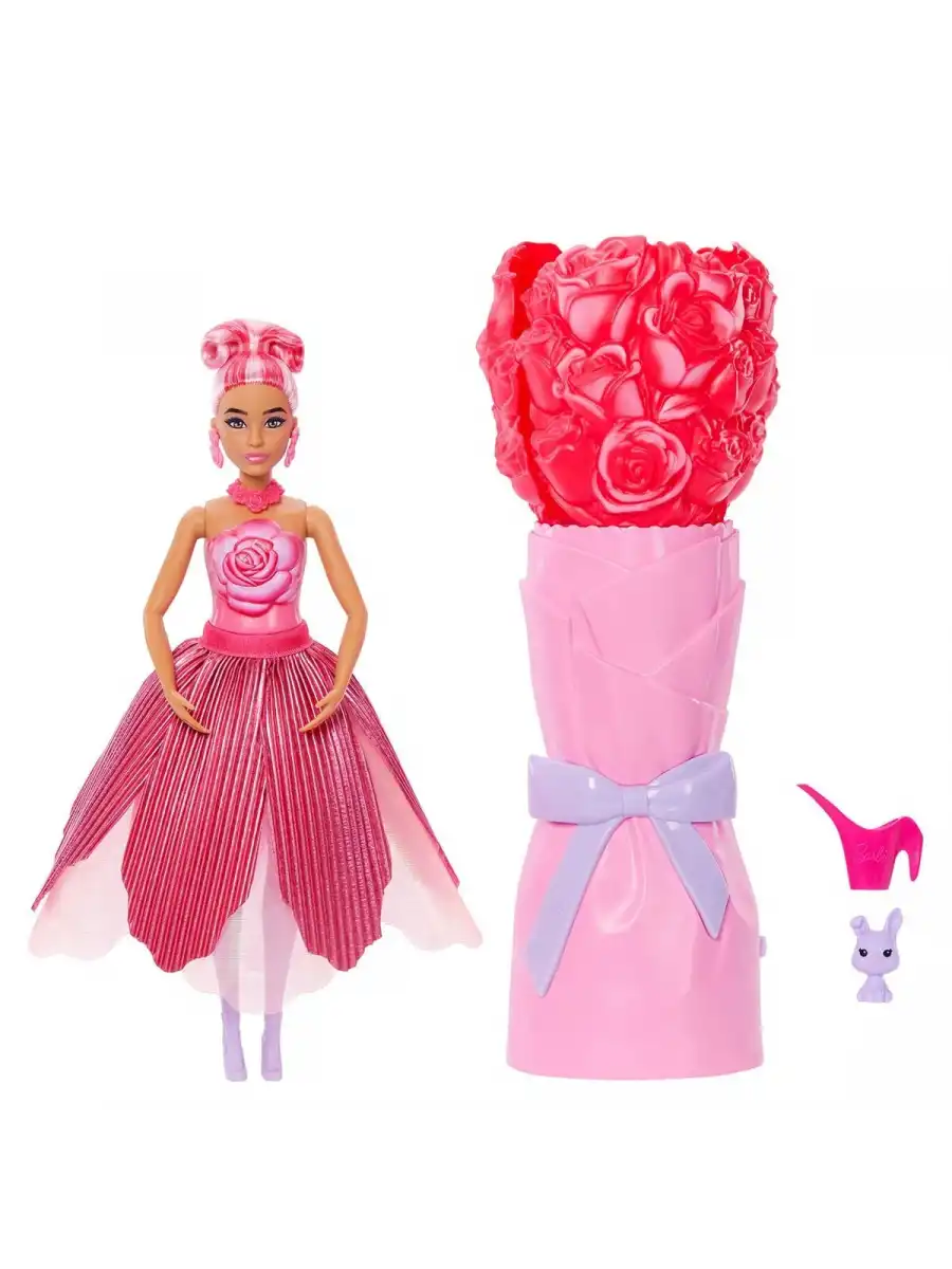 Barbie Petal Pop - Kırmızı Gül Bebek JMF59 - Barbie Oyuncak Barbie Bebek