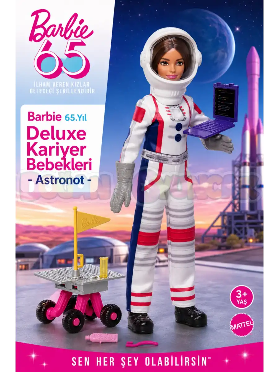 Barbie 65.Yıl Deluxe Kariyer Bebekleri - Astronot HRG45 - Barbie Oyuncak Barbie Bebek Barbi Meslek