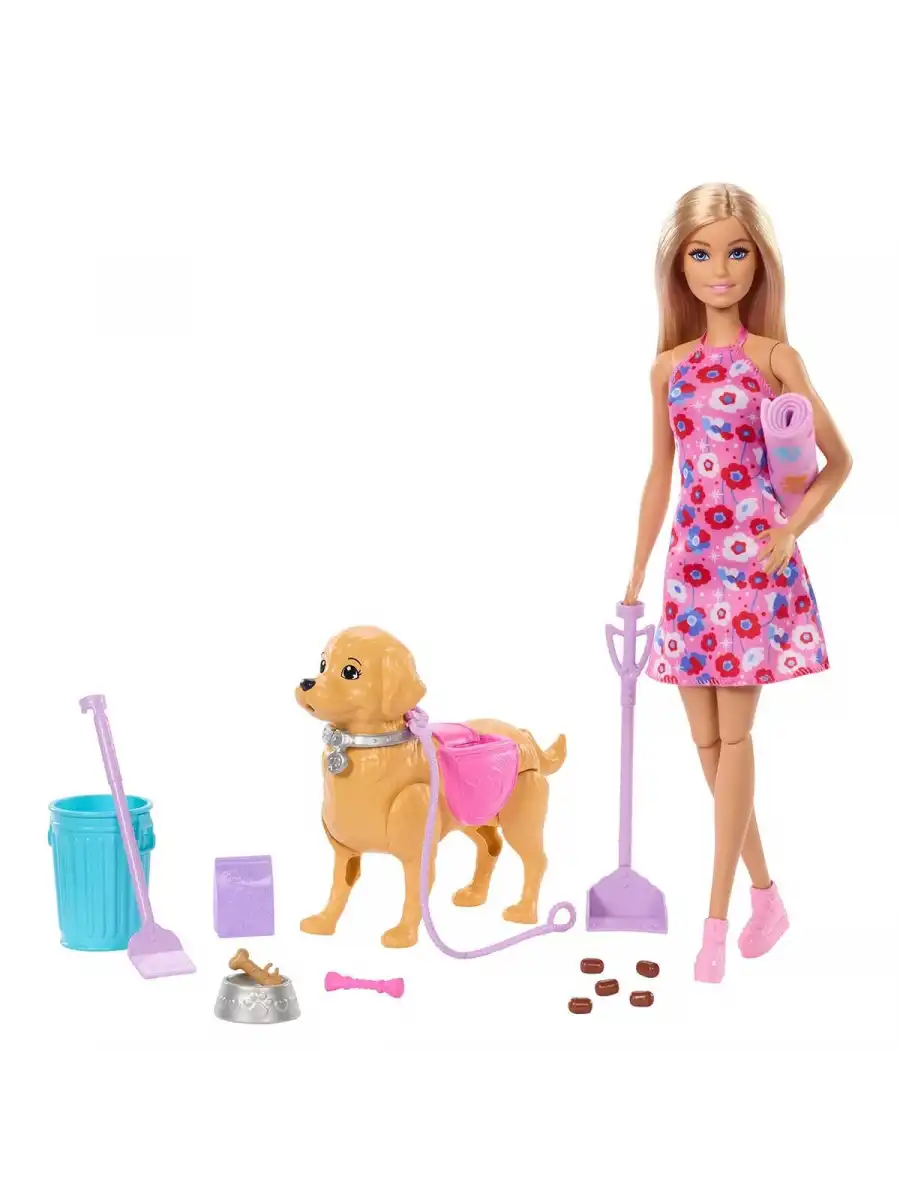 Barbie ve Köpekçiğin Yürüyüş Zamanı JJB46 - Barbie Oyuncak Barbie Bebek