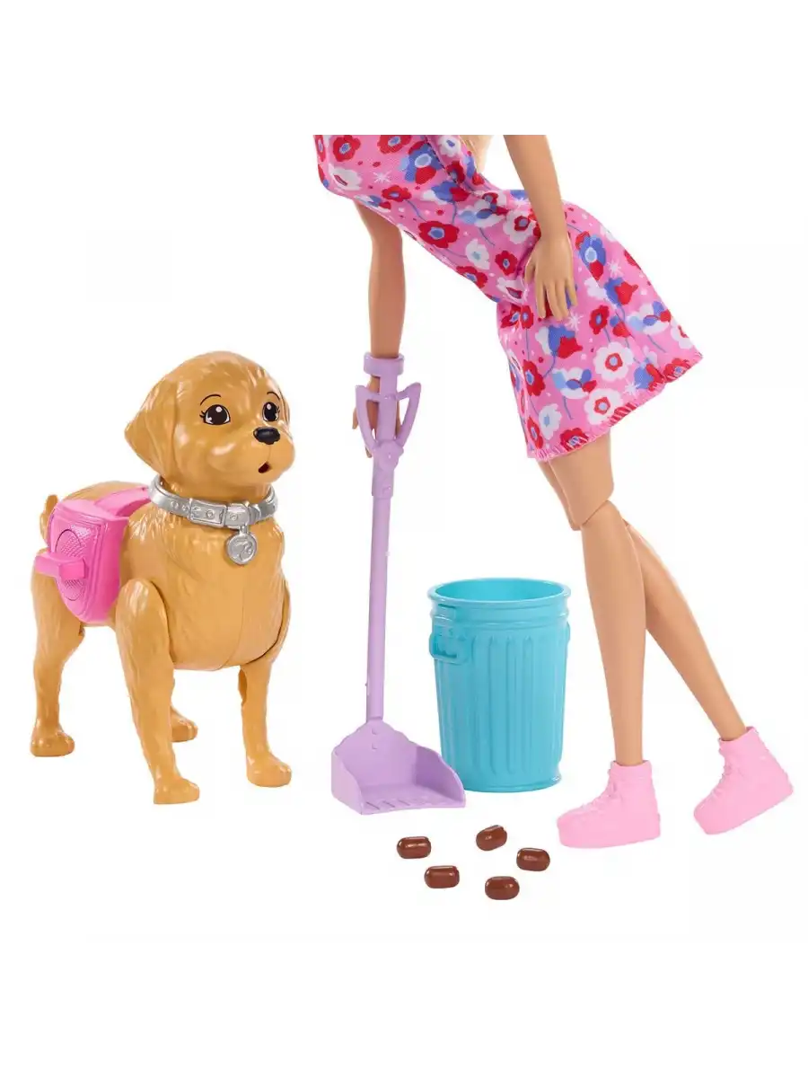 Barbie ve Köpekçiğin Yürüyüş Zamanı JJB46 - Barbie Oyuncak Barbie Bebek