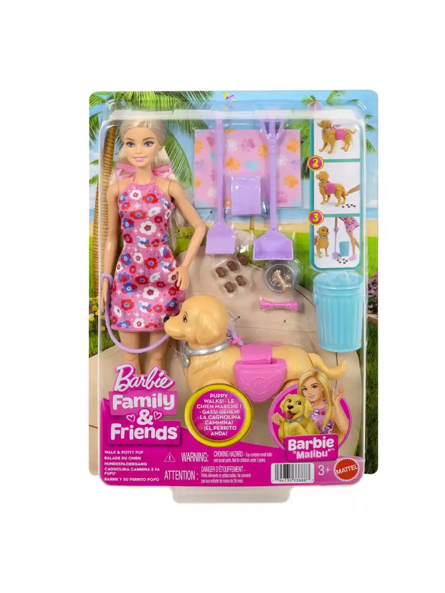 Barbie ve Köpekçiğin Yürüyüş Zamanı JJB46 - Barbie Oyuncak Barbie Bebek