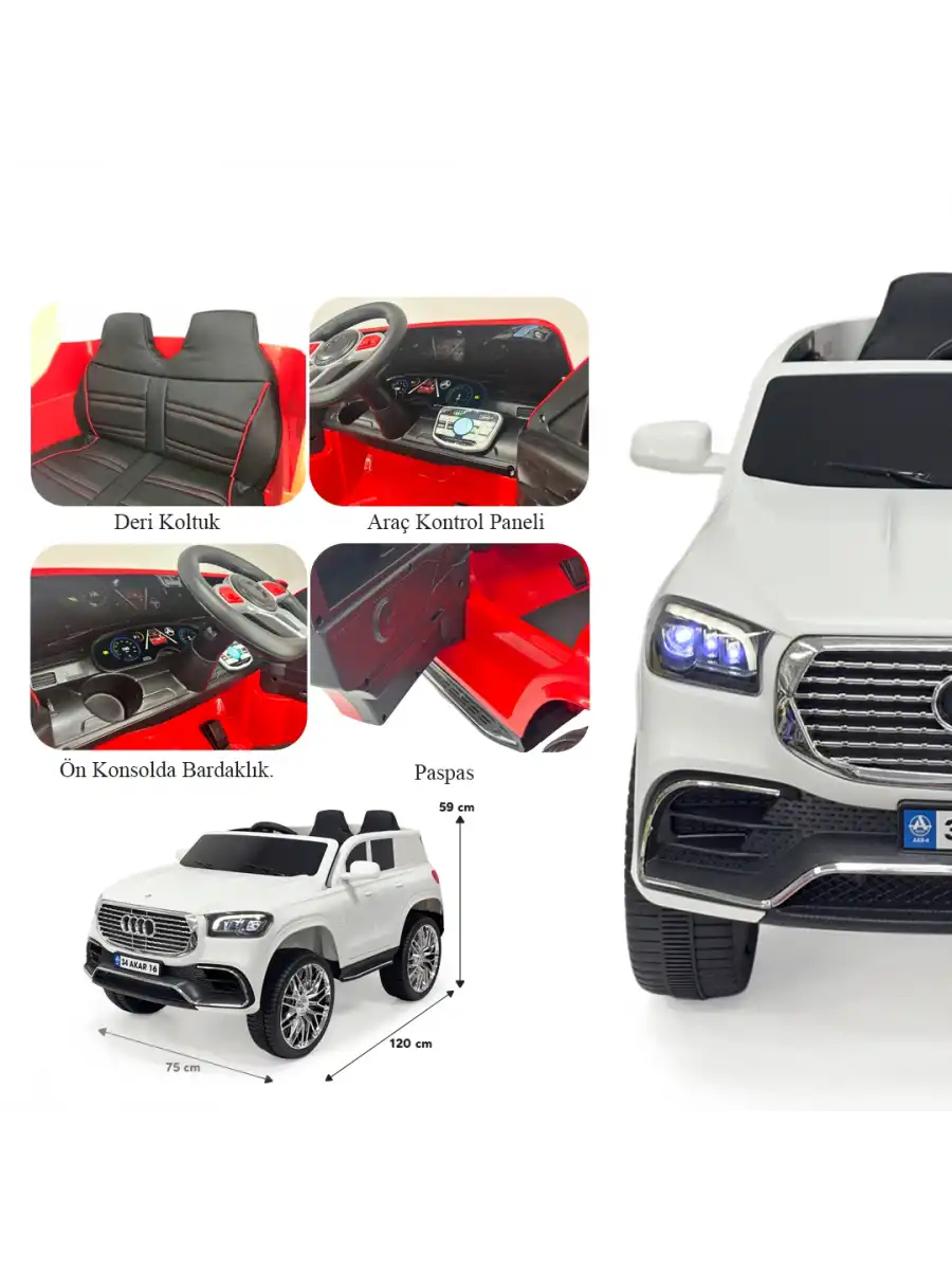 Admire GT Beyaz Uzaktan Kumandalı 4X2 12 Volt Akülü Araba - RC Audi Akülü Araba Audi Akülü Araç