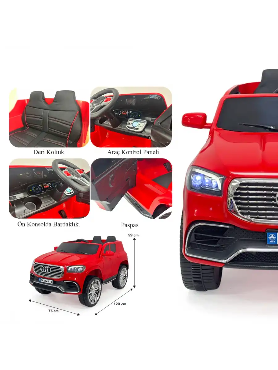 Admire GT Kırmızı Uzaktan Kumandalı 4X2 12 Volt Akülü Araba - RC Audi Akülü Araba Audi Akülü Araç