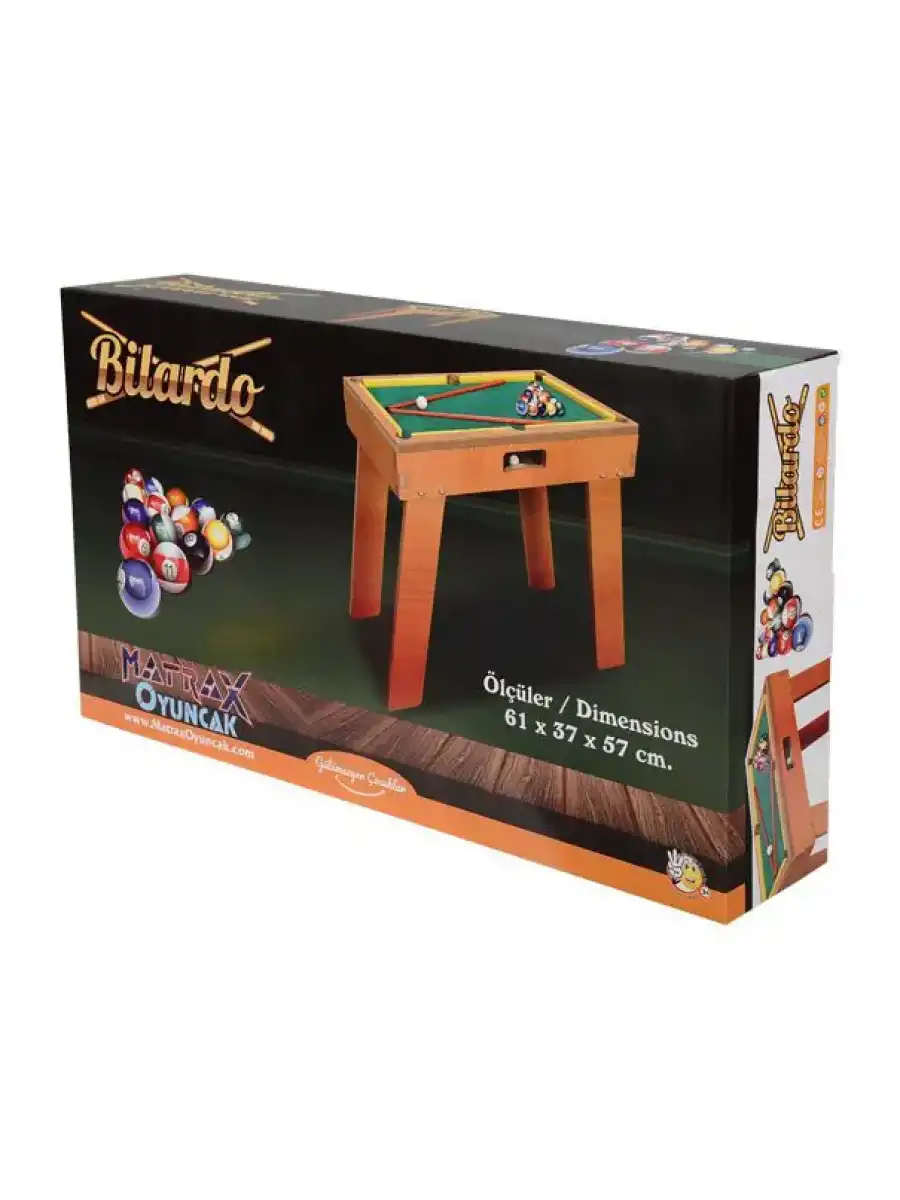 Ahşap Bilardo Masası - Bilardo Maçı - Bilardo Oyuncak - 8 Ball Oyunu - Büyük Bilardo Seti - Bilardo Oyuncağı