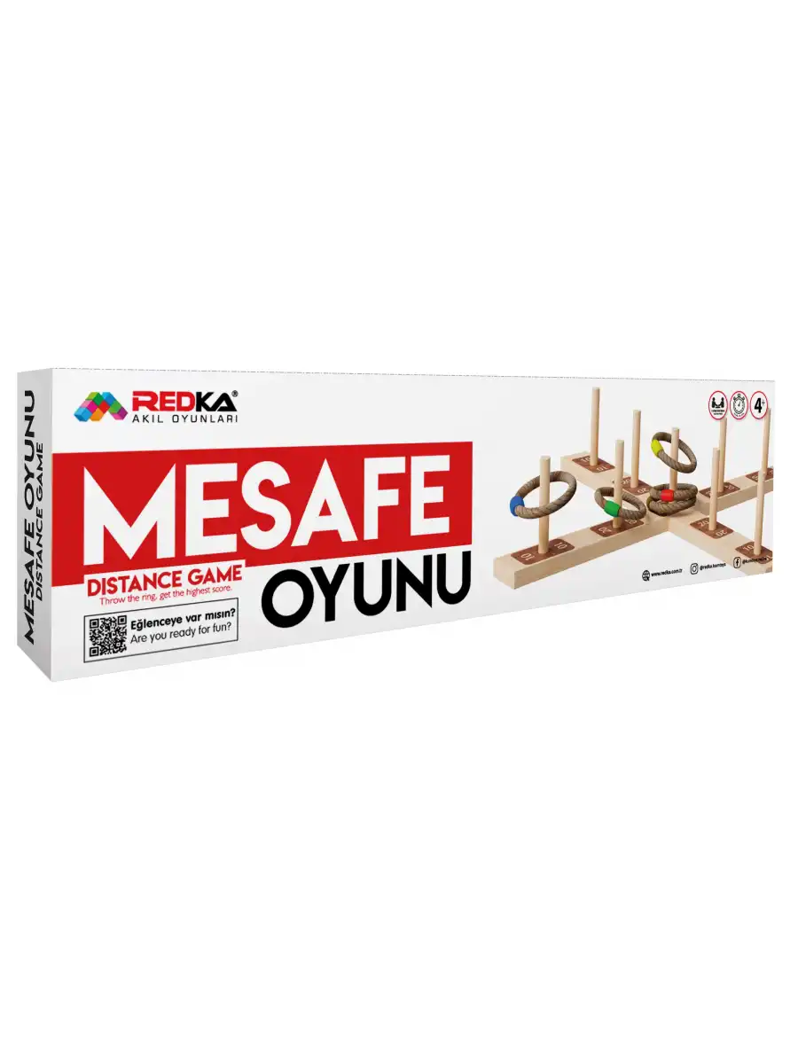 Ahşap Mesafe Tahmin Oyunu - Ahşap Oyuncaklar - Halka Atma Oyunu - Redka Mesafe Oyunu