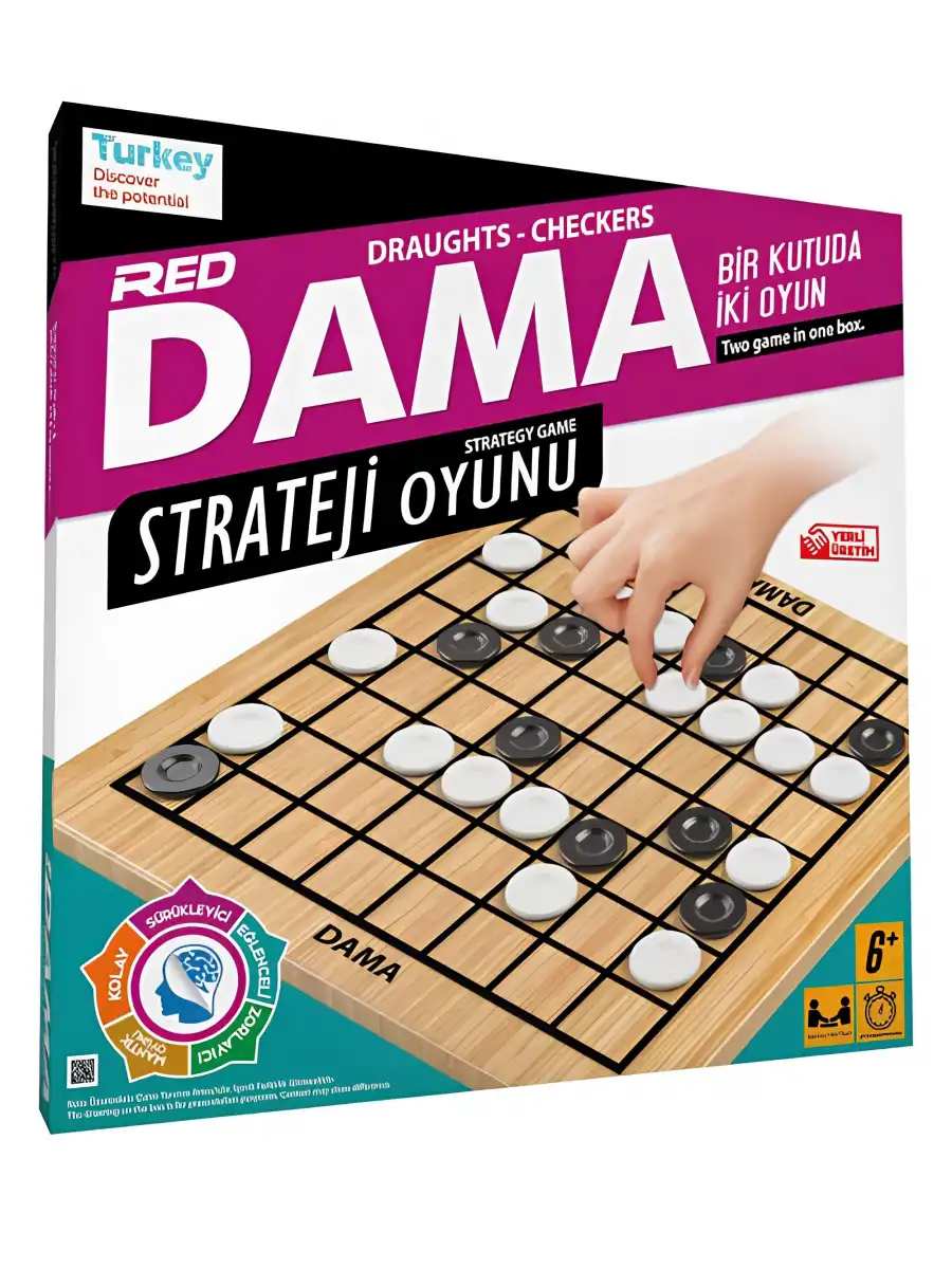 Ahşap Orijinal Dama Oyunu - Akıl ve Zeka Oyunu - Ahşap Dama Oyunu - Redka Dama Oyunu - Strateji Oyunu
