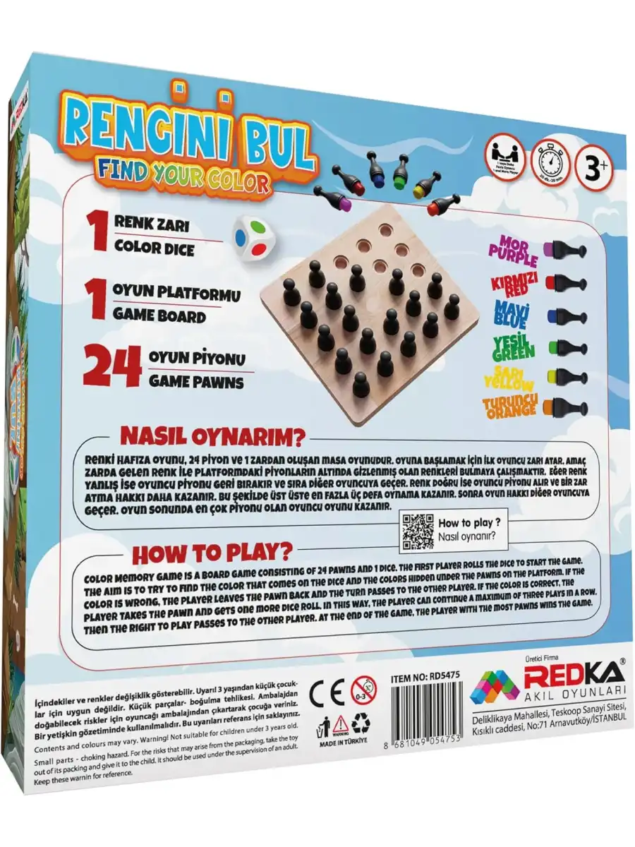 Ahşap Redka Rengini Bul Oyunu - Renk Bulma Oyunu - Renkleri Bulmaca Hafıza Oyunu