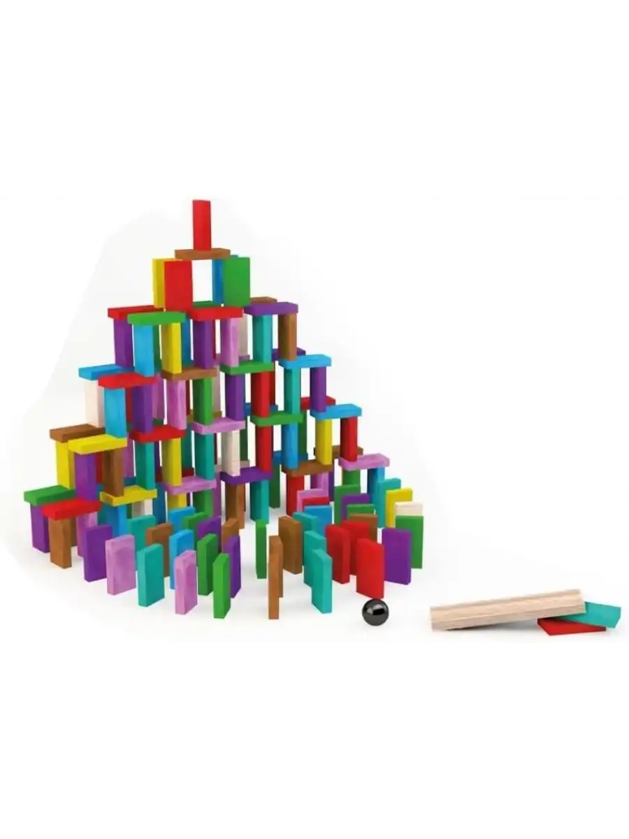 Ahşap Renkli Domino Oyunu - Redka Domino Oyunu Ahşap Oyuncaklar - Domino Oyunu