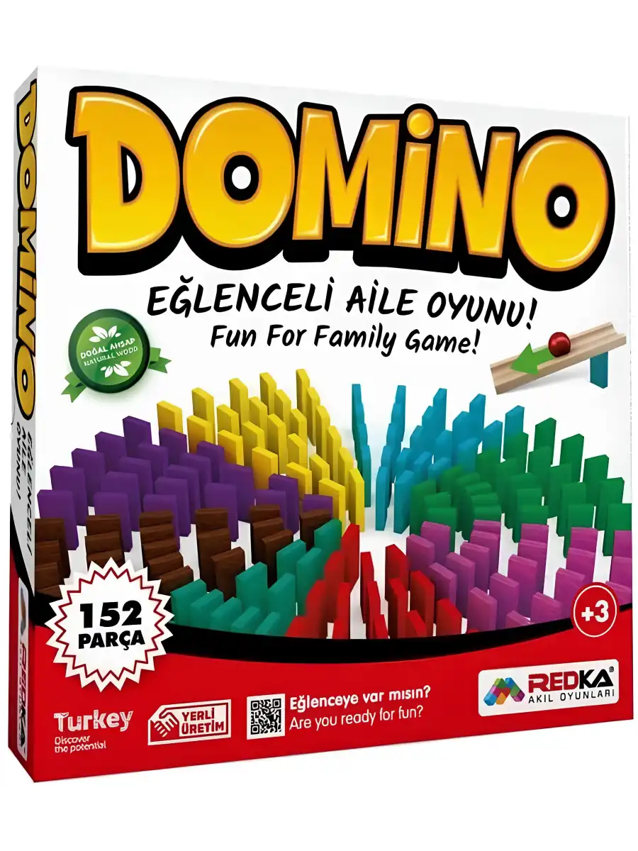 Ahşap Renkli Domino Oyunu - Redka Domino Oyunu Ahşap Oyuncaklar - Domino Oyunu