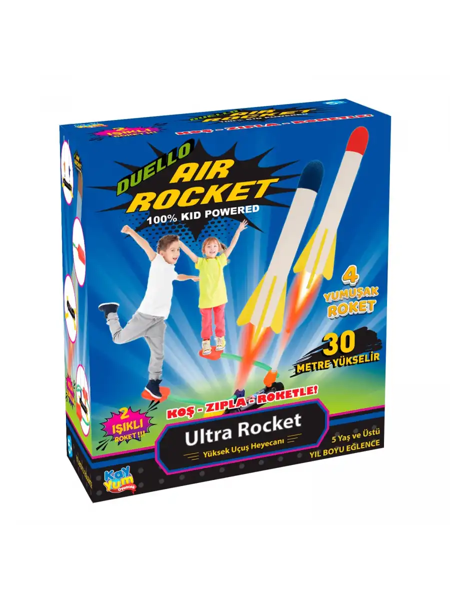 Air Rocket İkili Seti - Roket Oyuncak - 4 Roket Ve Havalı Roketatar - İkili Açık Hava Oyuncağı - Airrocket