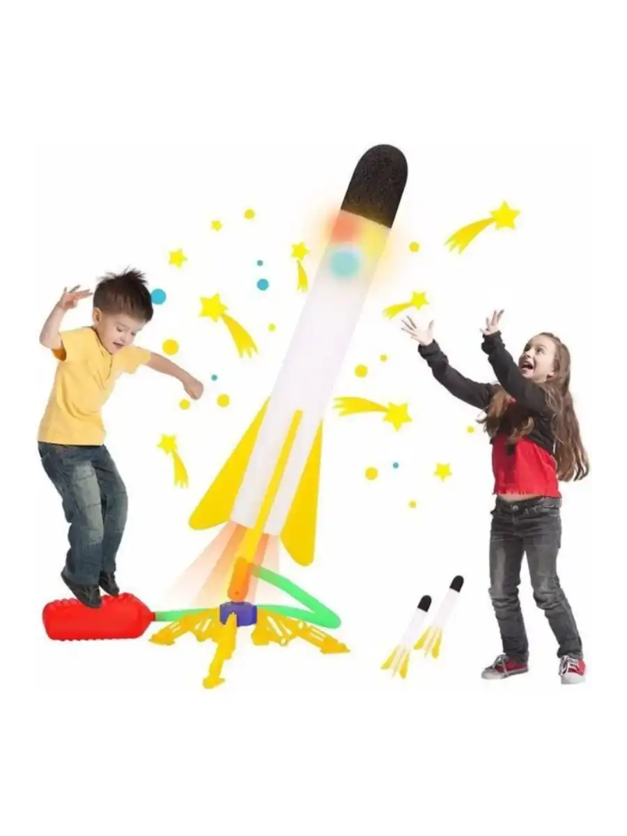 Air Rocket Tekli Seti - Roket Oyuncak - 2 Roket Ve Havalı Roketatar - Tekli Açık Hava Oyuncağı - Airrocket