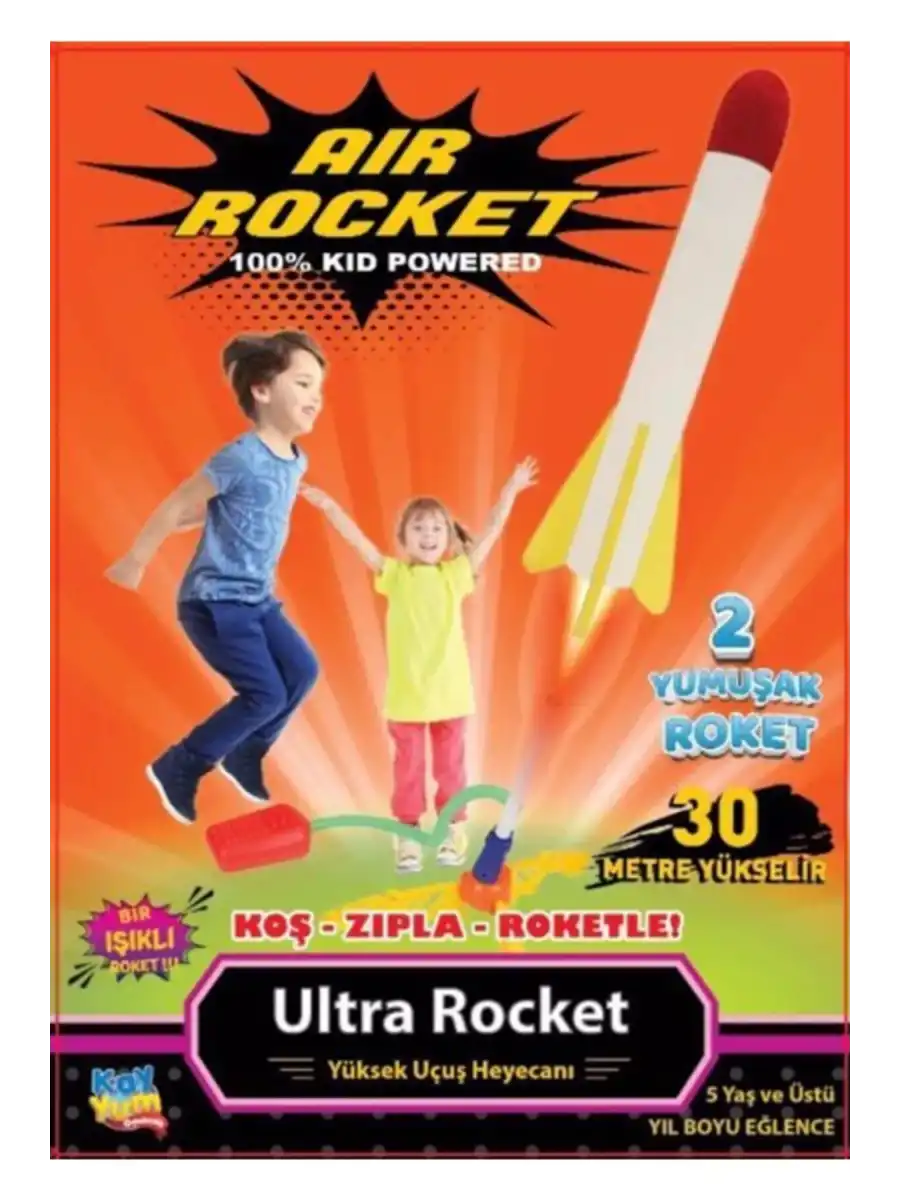 Air Rocket Tekli Seti - Roket Oyuncak - 2 Roket Ve Havalı Roketatar - Tekli Açık Hava Oyuncağı - Airrocket