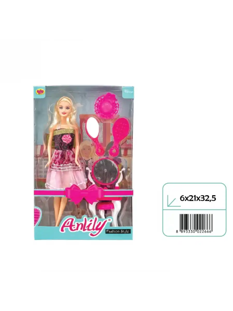 Anlily Makyah Masalı Bebek Seti - Barbie Oyuncak Bebek - Barbie Bebek - Bebek Oyun Evleri İçin Bebek - Makyaj Bebek Seti