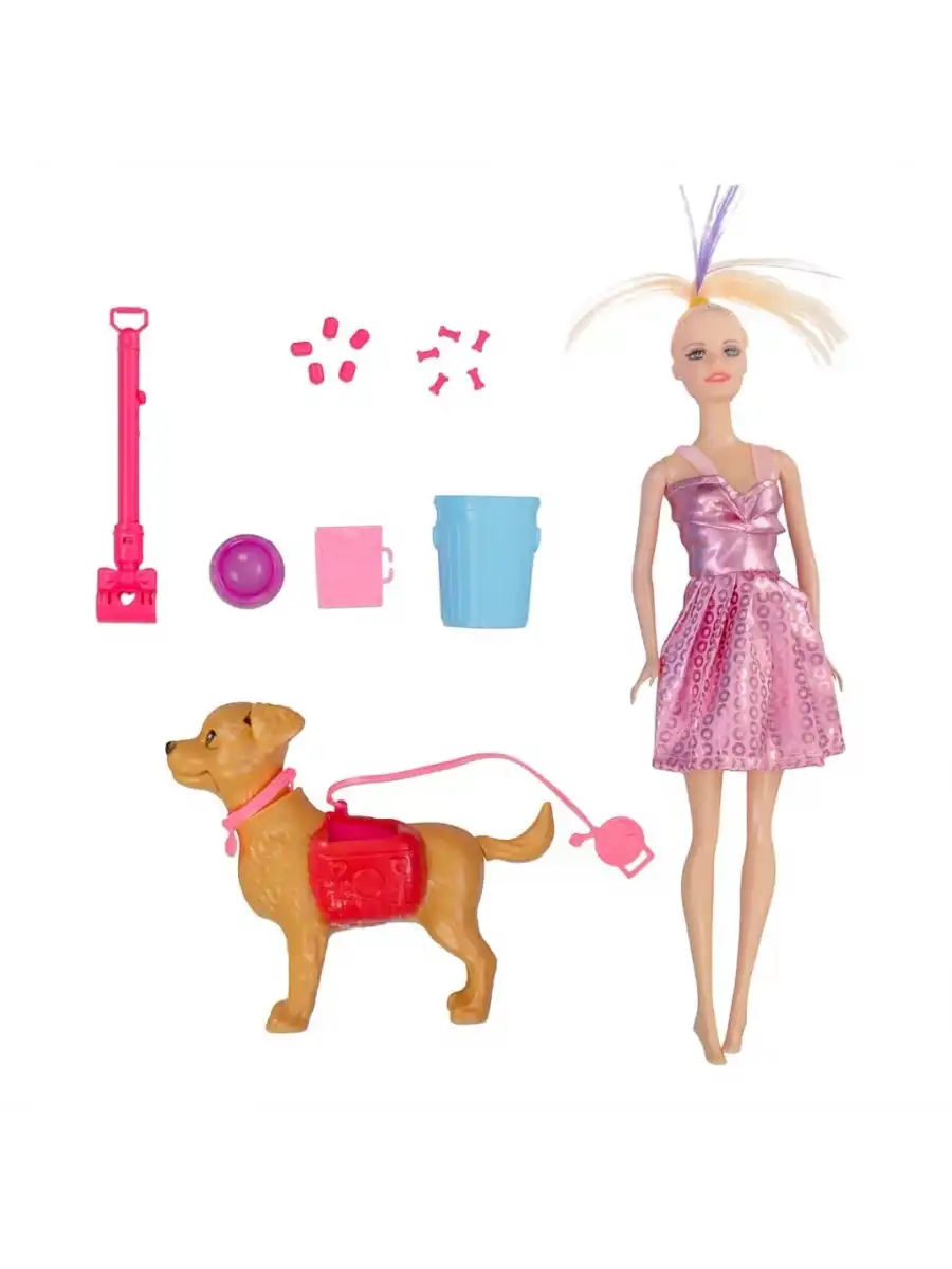 Anlily Sevimli Köpek Oyun Arkadaşım - Oyuncak Köpekli Bebek - Barbie Köpek Eğitimi - Aksesuarlı Köpekçik Oyuncak