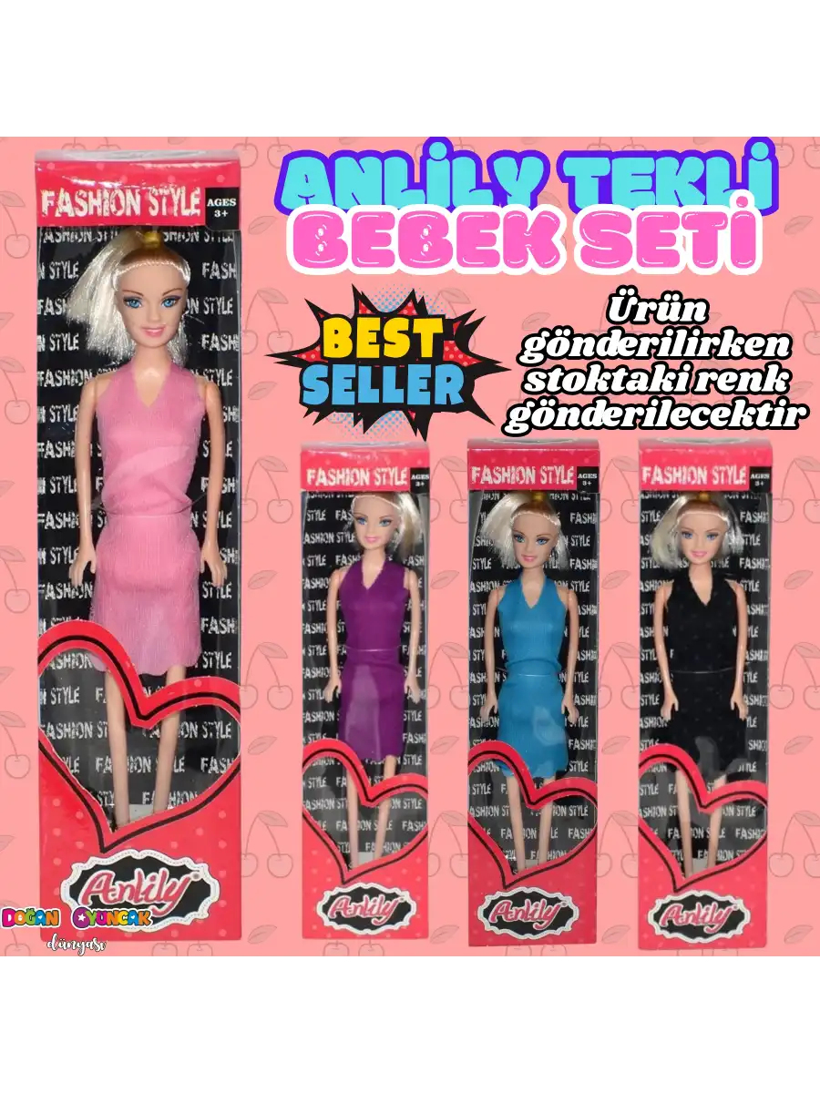 Anlily Tekli Bebek - Barbie Oyuncak Bebek - Barbie Bebek - Bebek Oyun Evleri İçin Bebek