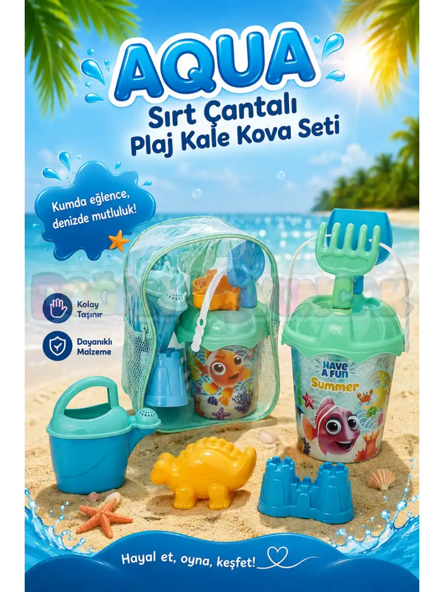 Aqua Sırt Çantalı Plaj Kale Kova Kürek Seti 03973