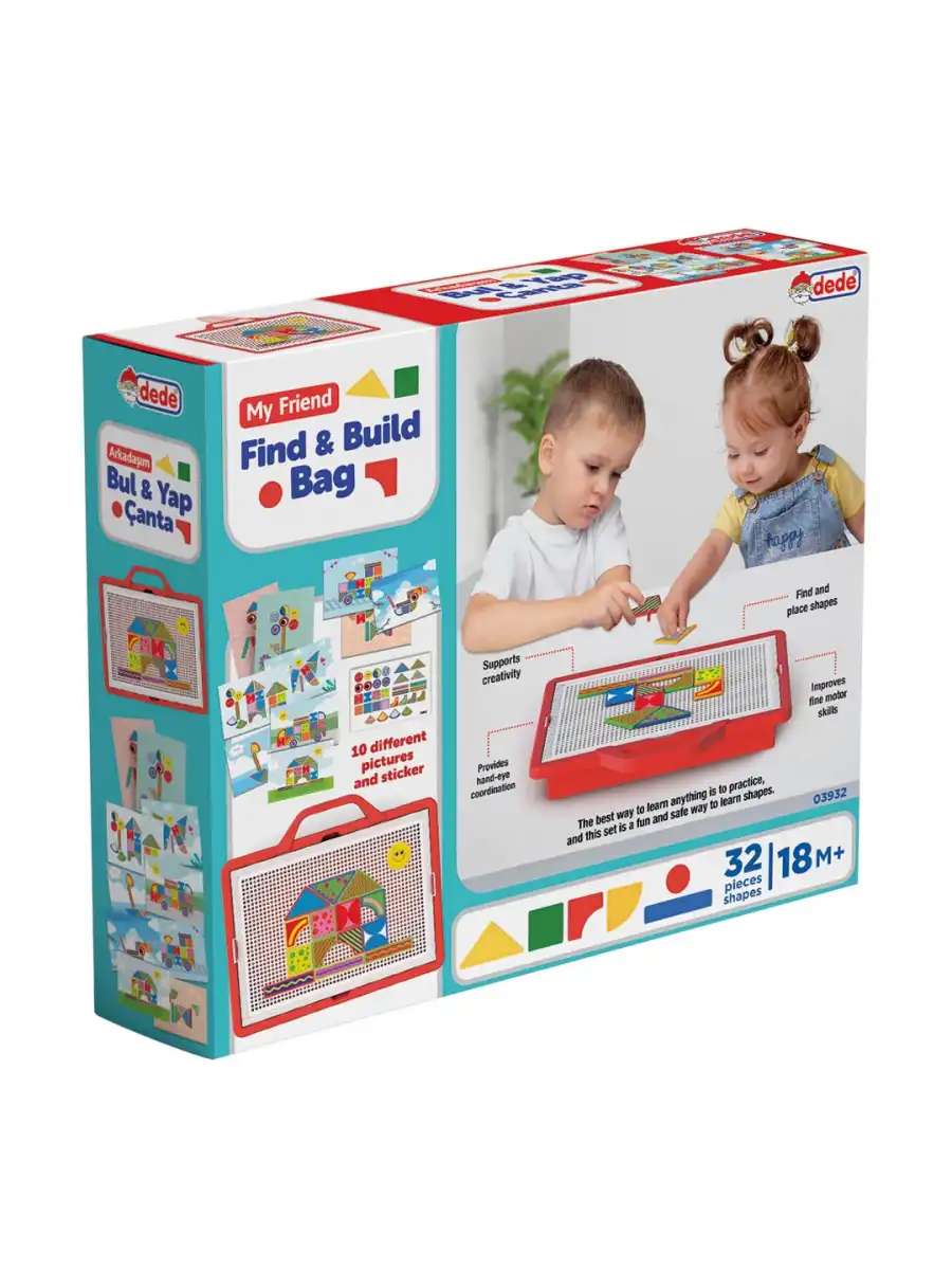 Arkadaşım Bul ve Yap Çanta - Lego Setleri - Geometrik Oyun - Görsel Aktivite - Oyuncak