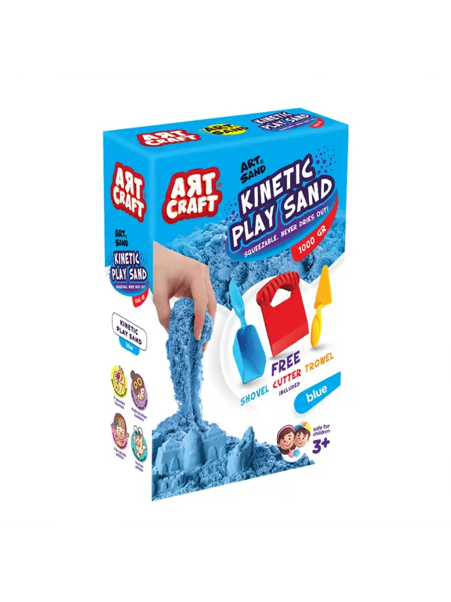 Art Sand Aksesuarlı Mavi Oyun Kumu 500 Gr. - Kinetik Kum Seti - Natural Kum - Doğal Kum