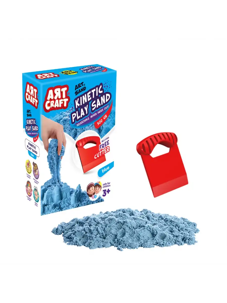 Art Sand Aksesuarlı Mavi Oyun Kumu 1000 Gr. - Kinetik Kum Seti - Natural Kum - Doğal Kum